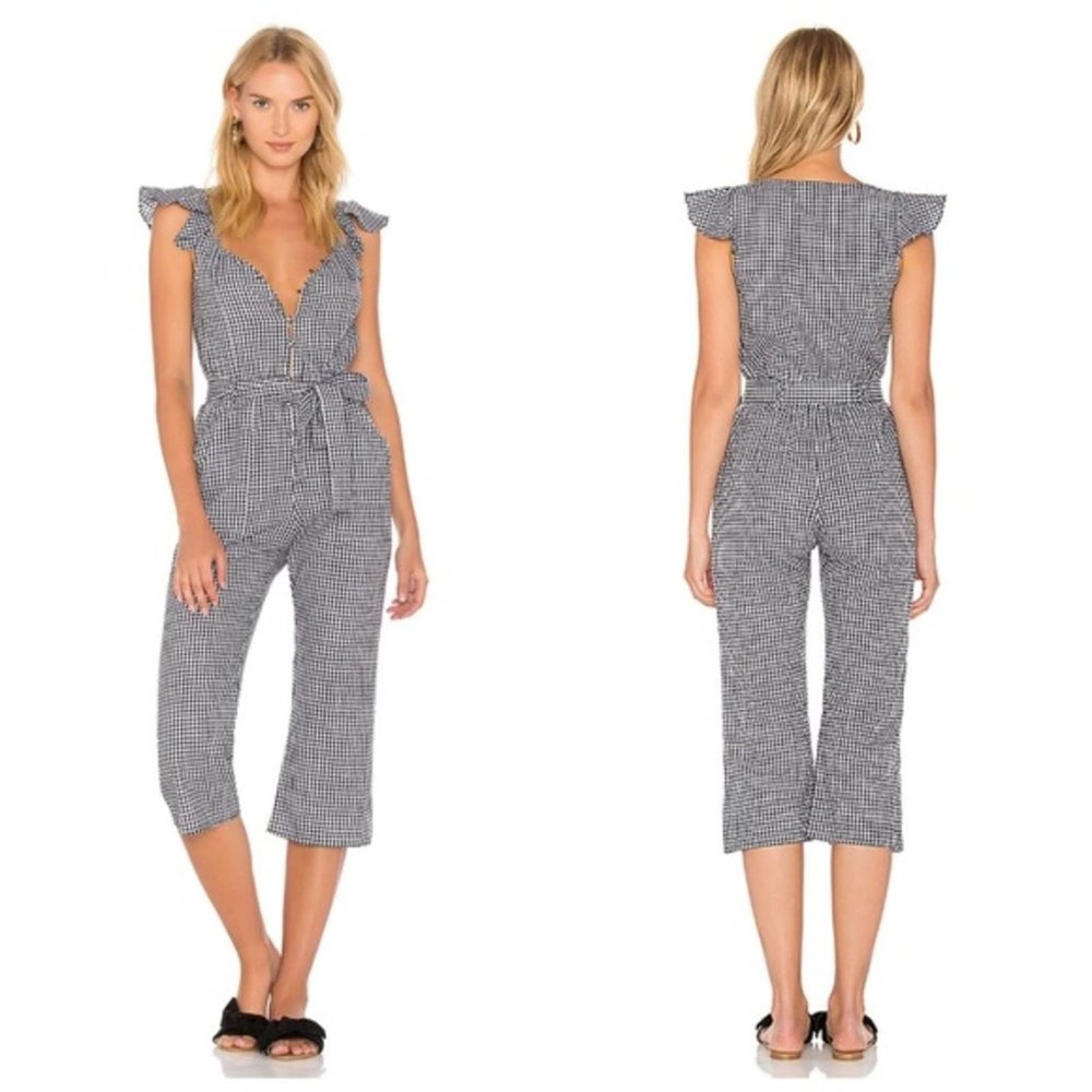 For Love and Lemon Gingham Jumpsuit Sunny